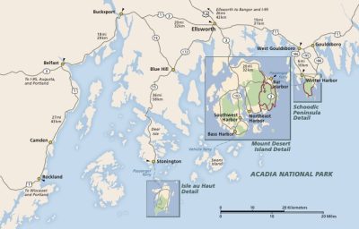 Acadia National Park Overview Map