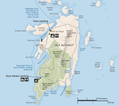 Acadia National Park Isle Au Haut Detail Map