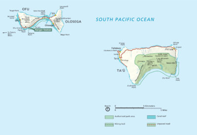 American Samoa outer islands map