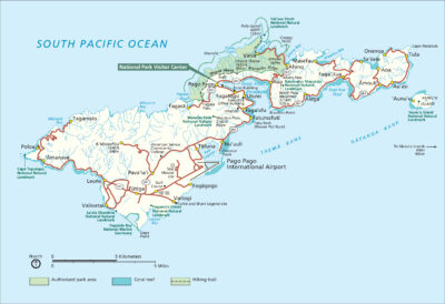American Samoa main island map