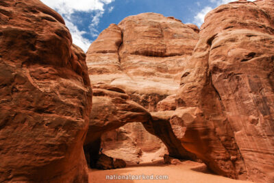 Sand Dune Arch in Arches National Park in Utah