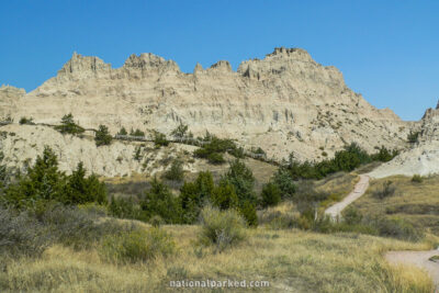 Cliff Shelf Trail in Badlands National Park in South Dakota