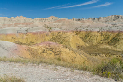Yellow Mounds in Badlands National Park in South Dakota