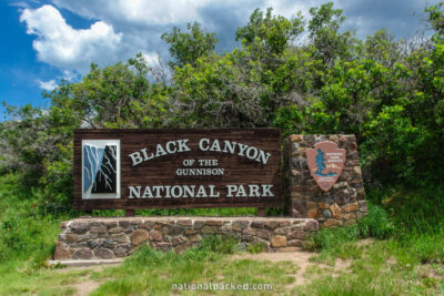 South Entrance Sign in Black Canyon of the Gunnison National Park in Colorado