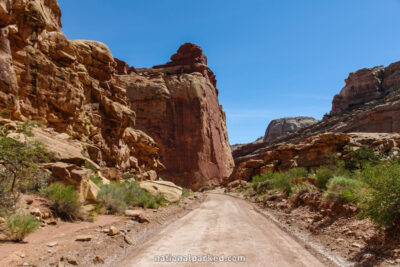 Grand Wash Road in Capitol Reef National Park in Utah