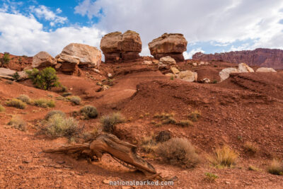 Twin Rocks in Capitol Reef National Park in Utah