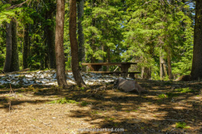 Pumice Point Picnic Area in Crater Lake National Park in Oregon