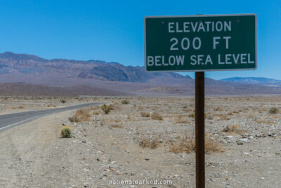 California Highway 190 in Death Valley National Park in California