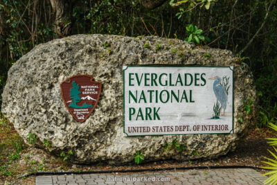 Entrance Sign in Everglades National Park in Florida