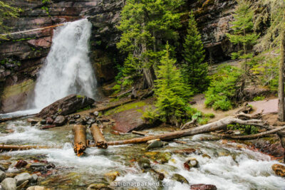 Baring Falls in Glacier National Park in Montana