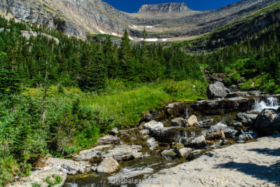 Cascade East of Logan Pass in Glacier National Park in Montana