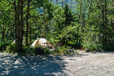 Many Glacier Campground in Glacier National Park in Montana