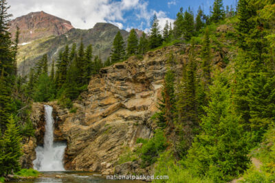 Running Eagle Falls in Glacier National Park in Montana