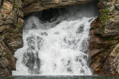 Running Eagle Falls in Glacier National Park in Montana