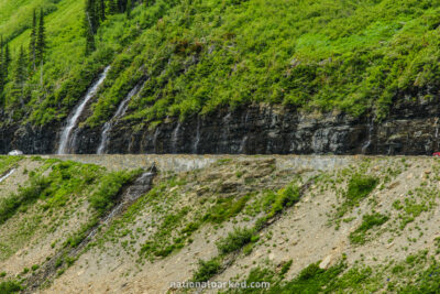 Weeping Wall in Glacier National Park in Montana