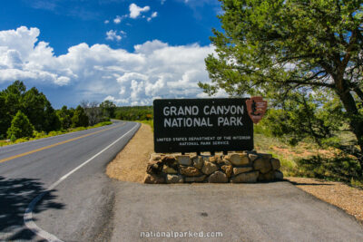 Desert View Entrance Sign in Grand Canyon National Park in Arizona