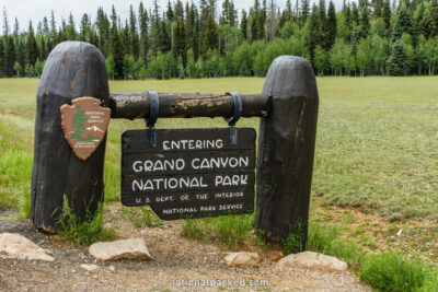 North RIm Entrance Sign in Grand Canyon National Park in Arizona