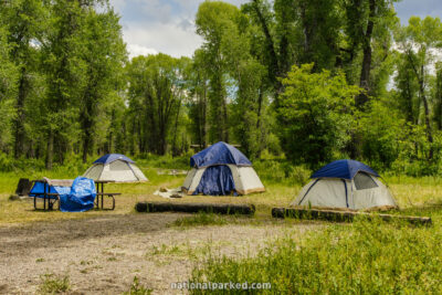 Gros Ventre Campground in Grand Teton National Park in Wyoming