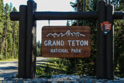 North Entrance Sign in Grand Teton National Park in Wyoming