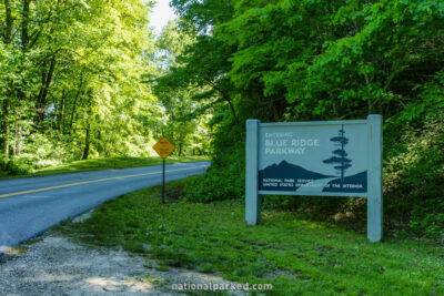Blue RIdge Parkway Entrance in Great Smoky Mountains National Park in North Carolina