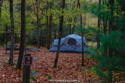 Elkmont Campground in Great Smoky Mountains National Park in Tennessee