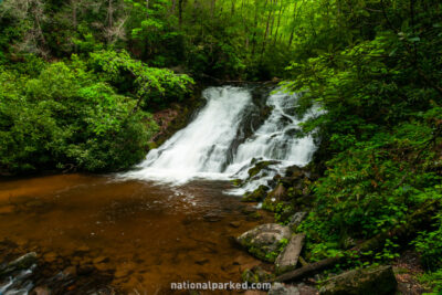 Indian Creek Falls in Great Smoky Mountains National Park in North Carolina