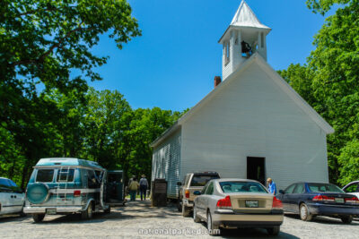 Primitive Baptist Church in Cades Cove in Great Smoky Mountains National Park in Tennessee