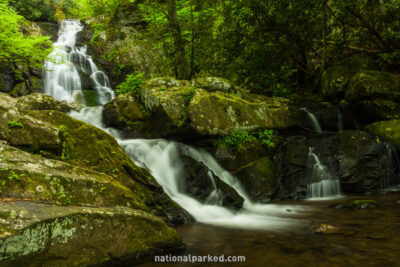 Spruce Flats Falls in Great Smoky Mountains National Park in Tennessee