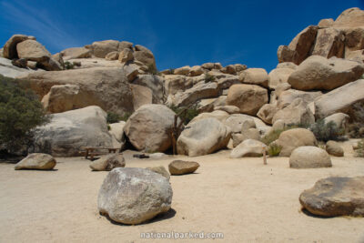 Hidden Valley Campground in Joshua Tree National Park in California