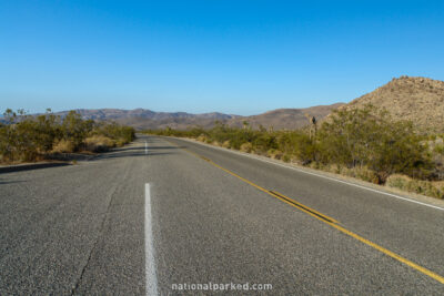 Park Boulevard in Joshua Tree National Park in California