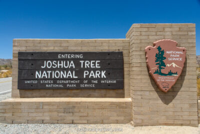 South Entrance Sign in Joshua Tree National Park in California