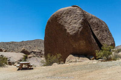 Split Rock Picnic Area in Joshua Tree National Park in California