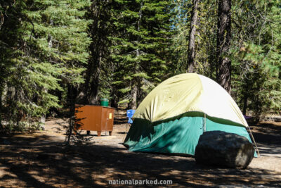 Manzanita Lake Campground in Lassen Volcanic National Park in California