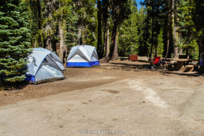 Summit Lake North Campground in Lassen Volcanic National Park in California