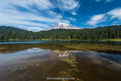 Reflection Lakes in Mount Rainier National Park in Washington