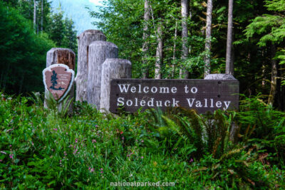 Sol Duc Entrance Sign in Olympic National Park in Washington