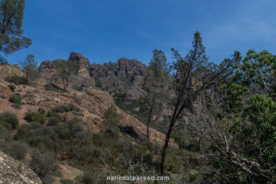 Chaparral Trailhead Area in Pinnacles National Park in California