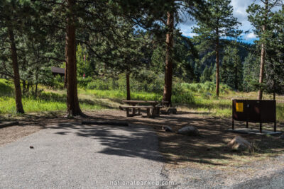 Aspenglen Campground in Rocky Mountain National Park in Colorado