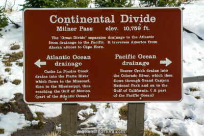 Continental Divide at Poudre Lake in Rocky Mountain National Park in Colorado