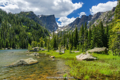 Dream Lake in Rocky Mountain National Park in Colorado