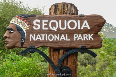 Ash Mountain Entrance Sign in Sequoia National Park in California