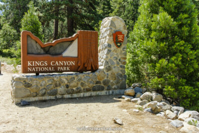 Cedar Grove Entrance Sign in Kings Canyon National Park in California