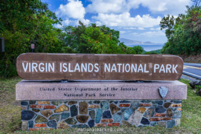 Entrance Sign in Virgin Islands National Park on the island of St. John