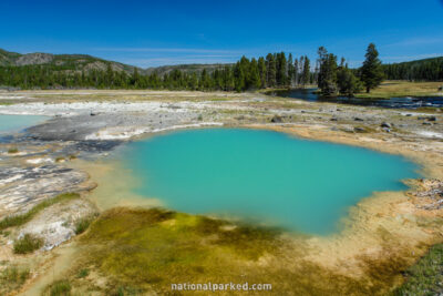Black Opal Spring in Yellowstone National Park in Wyoming
