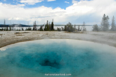 Blue Funnel Spring in Yellowstone National Park in Wyoming