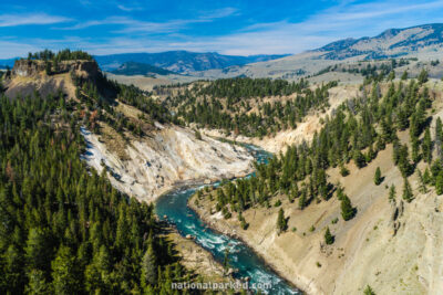 Calcite Springs Overlook in Yellowstone National Park in Wyoming