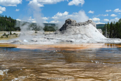 Castle Geyser in Yellowstone National Park in Wyoming