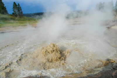 Churning Cauldron in Yellowstone National Park in Wyoming