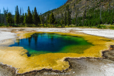 Emerald Pool in Yellowstone National Park in Wyoming