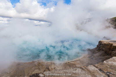 Excelsior Geyser Crater in Yellowstone National Park in Wyoming